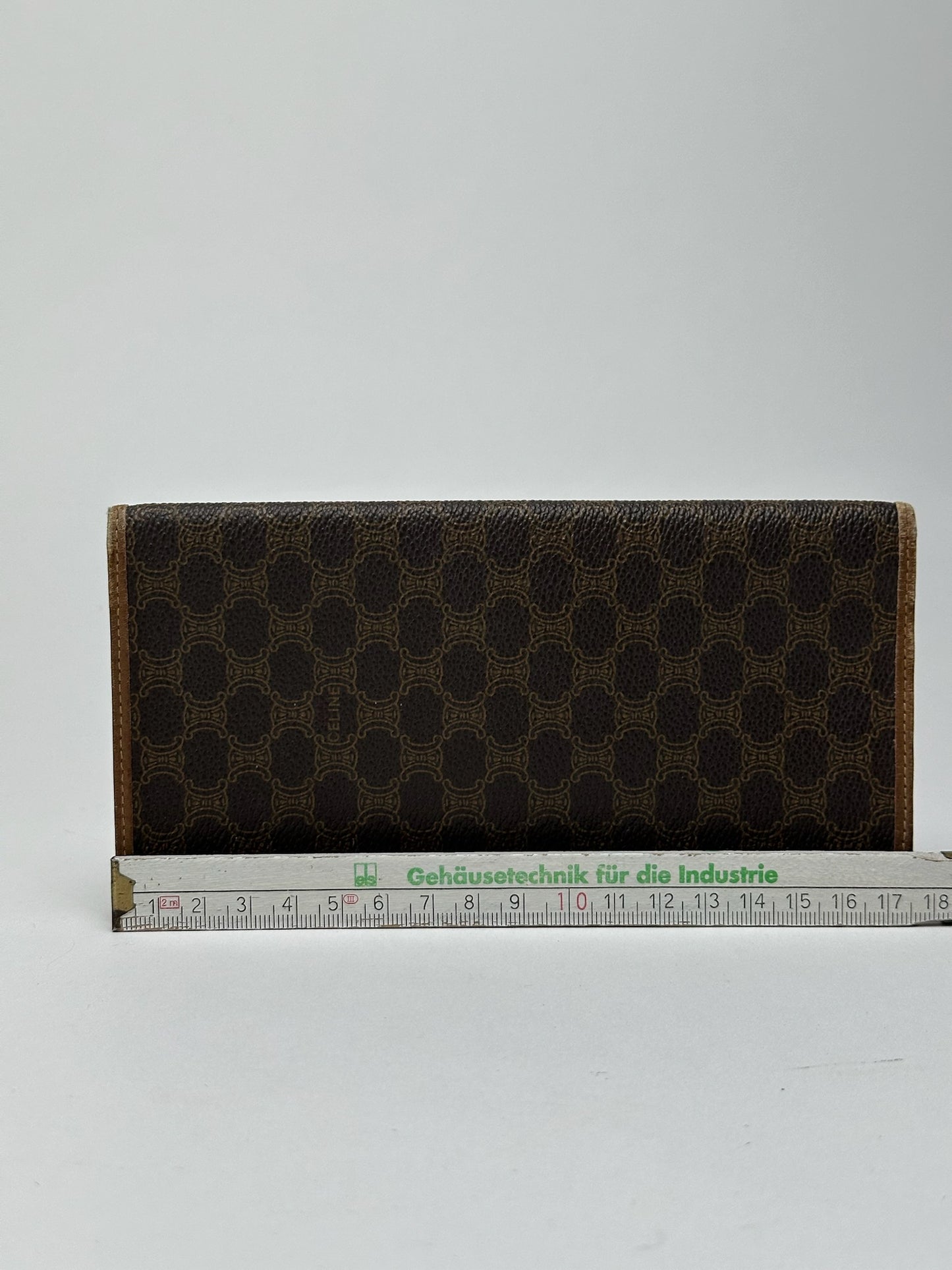 Vintage Celine Paris Monogram Leather Card Holder Brown