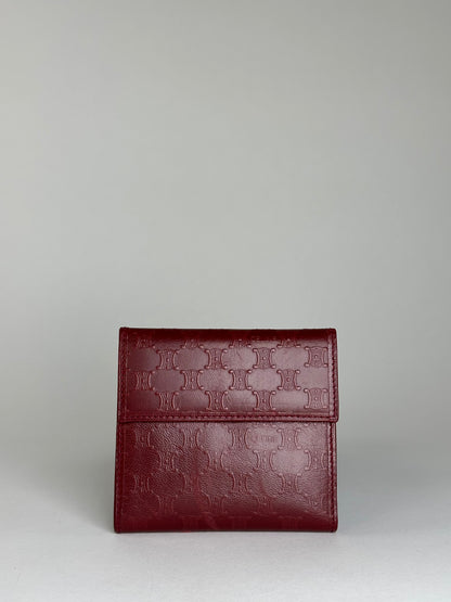 Vintage Celine Smooth Wallet Burgundy