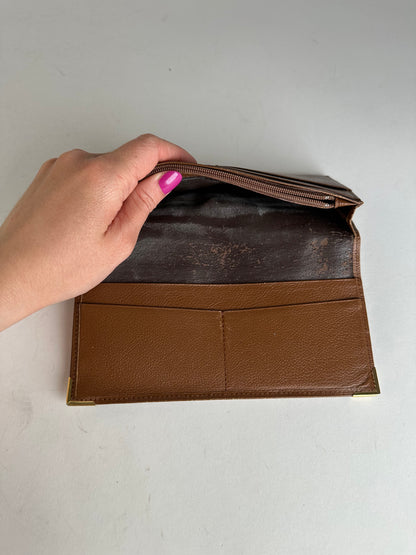 Vintage YSL Leather Card Holder ID Holder Brown