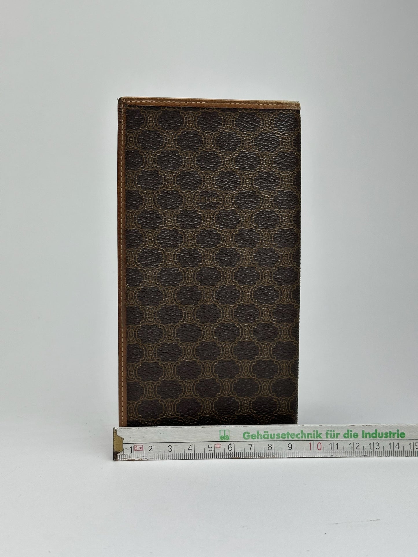 Vintage Celine Paris Monogram Leather Card Holder Brown