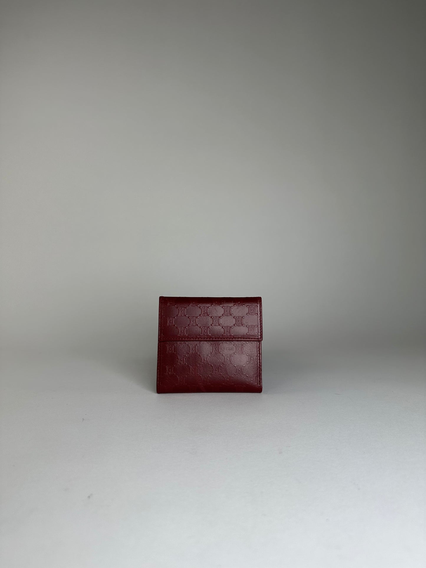 Vintage Celine Smooth Wallet Burgundy