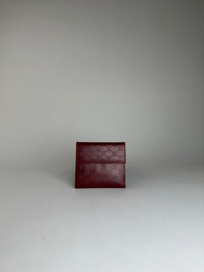 Vintage Celine Smooth Wallet Burgundy