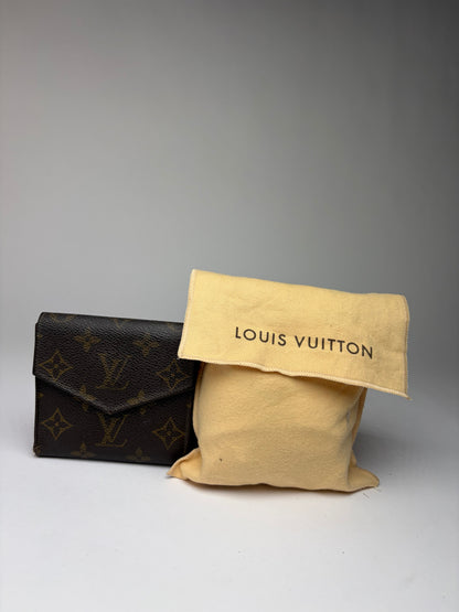 Vintage Louis Vuitton Monogram Canvas Bifold Wallet Brown Gold