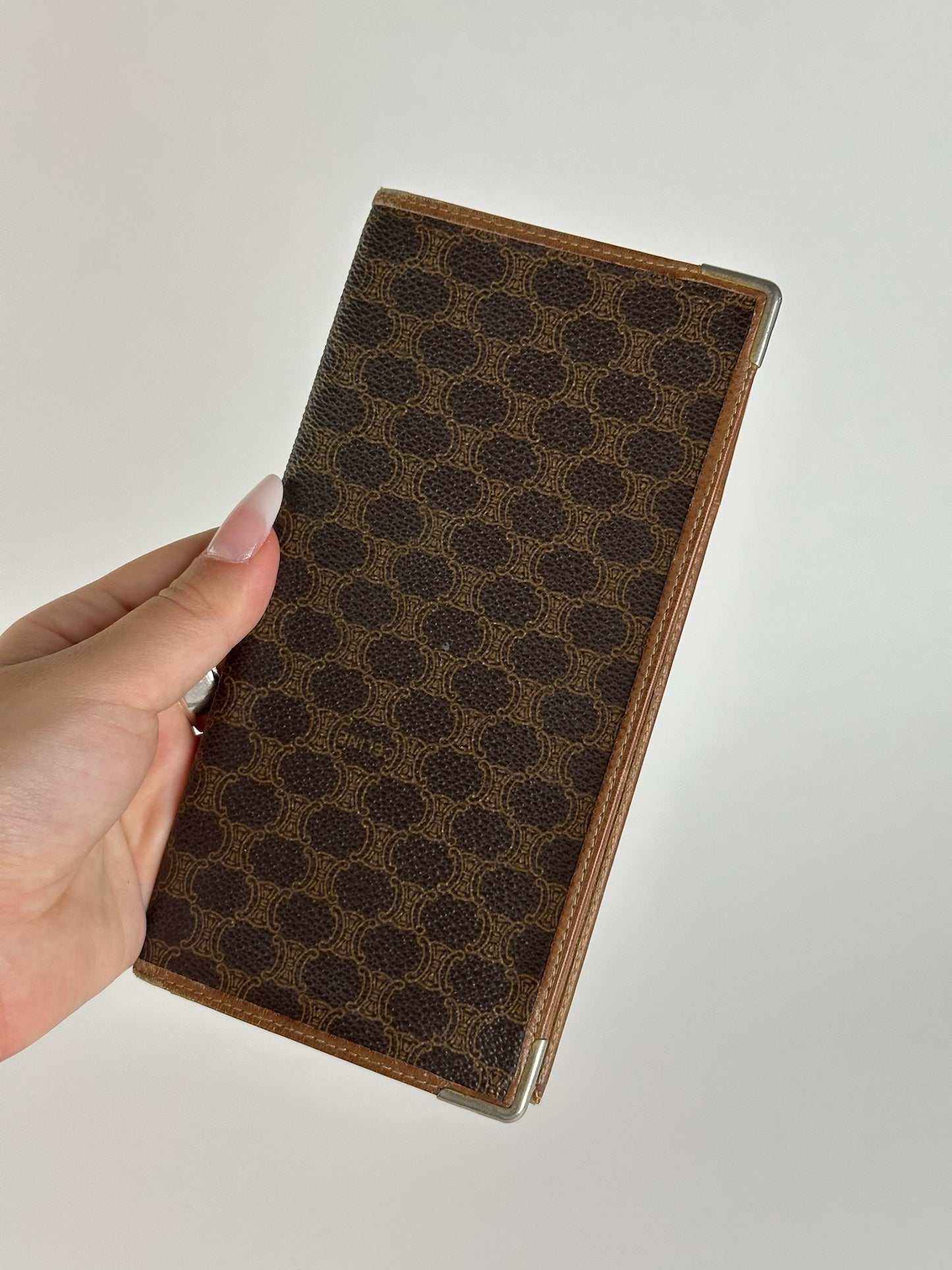 Vintage Celine Paris Monogram Leather Card Holder Brown