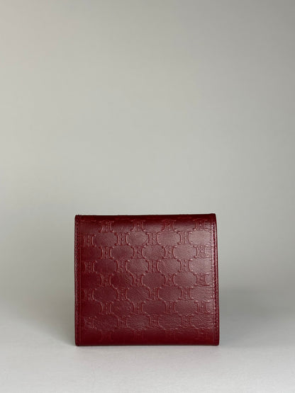 Vintage Celine Smooth Wallet Burgundy