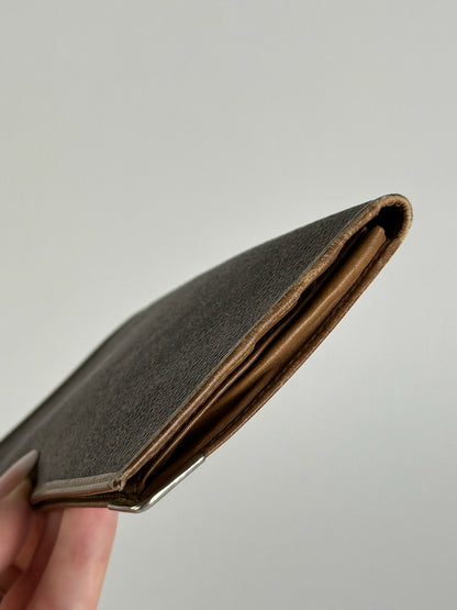 Vintage Celine Paris Monogram Leather Card Holder Brown