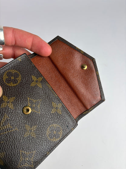 Vintage Louis Vuitton Monogram Canvas Bifold Wallet Brown Gold