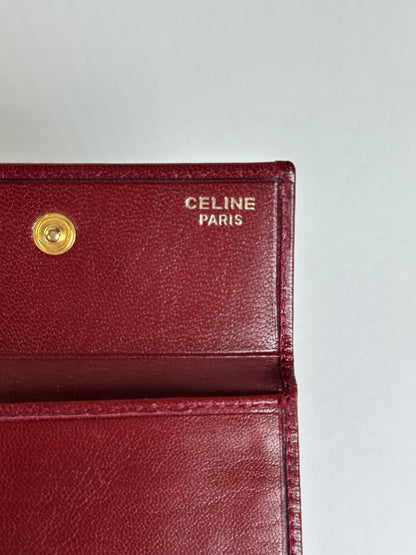 Vintage Celine Smooth Wallet Burgundy