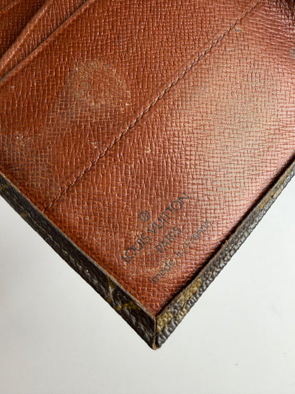 Vintage Louis Vuitton Monogram Canvas Bifold Wallet Brown Gold