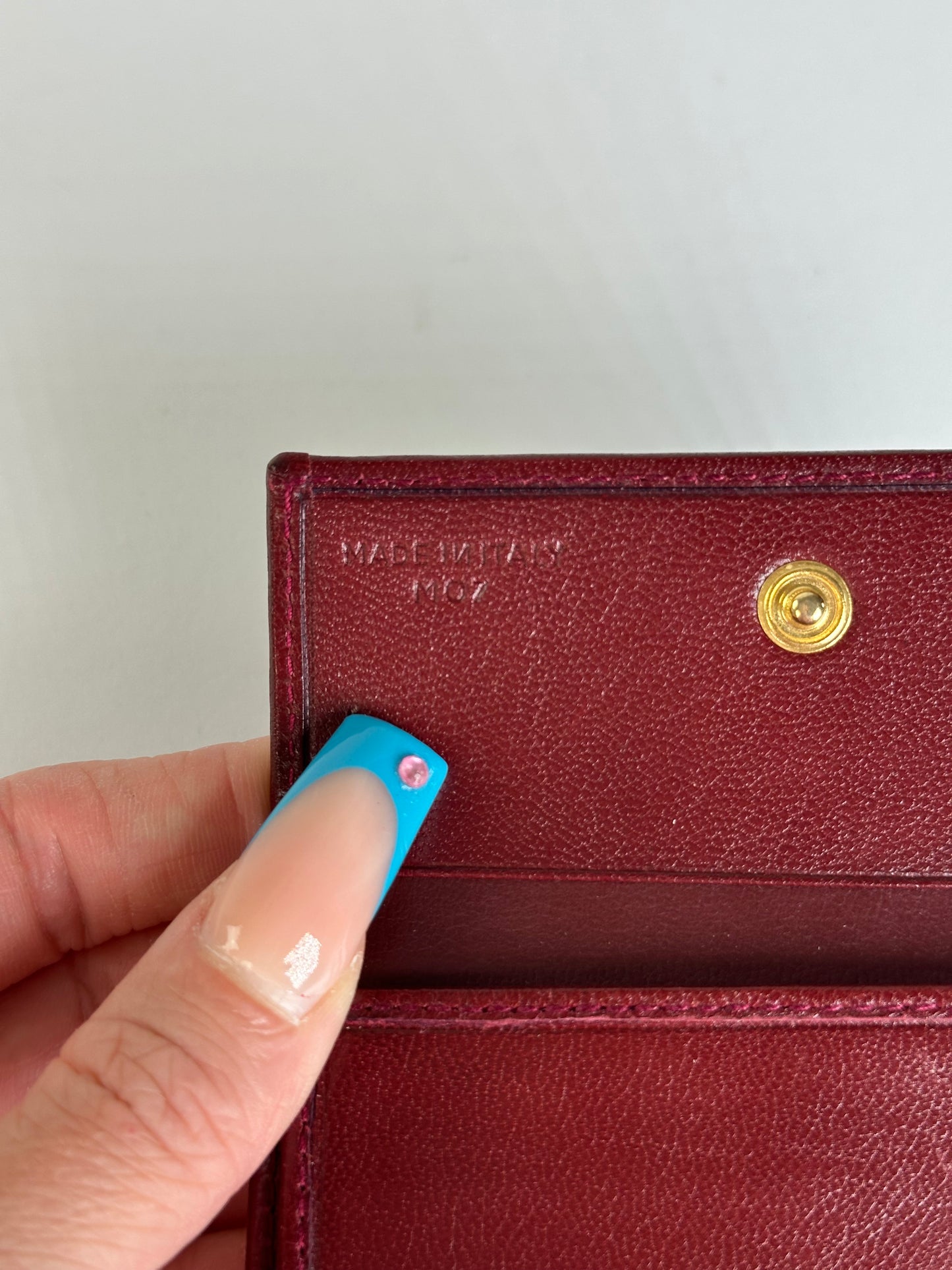 Vintage Celine Smooth Wallet Burgundy
