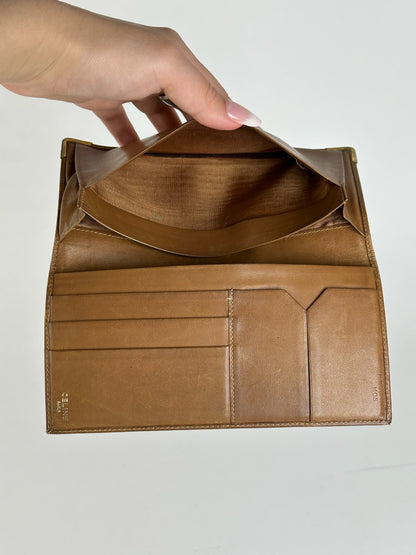 Vintage Celine Paris Monogram Leather Card Holder Brown