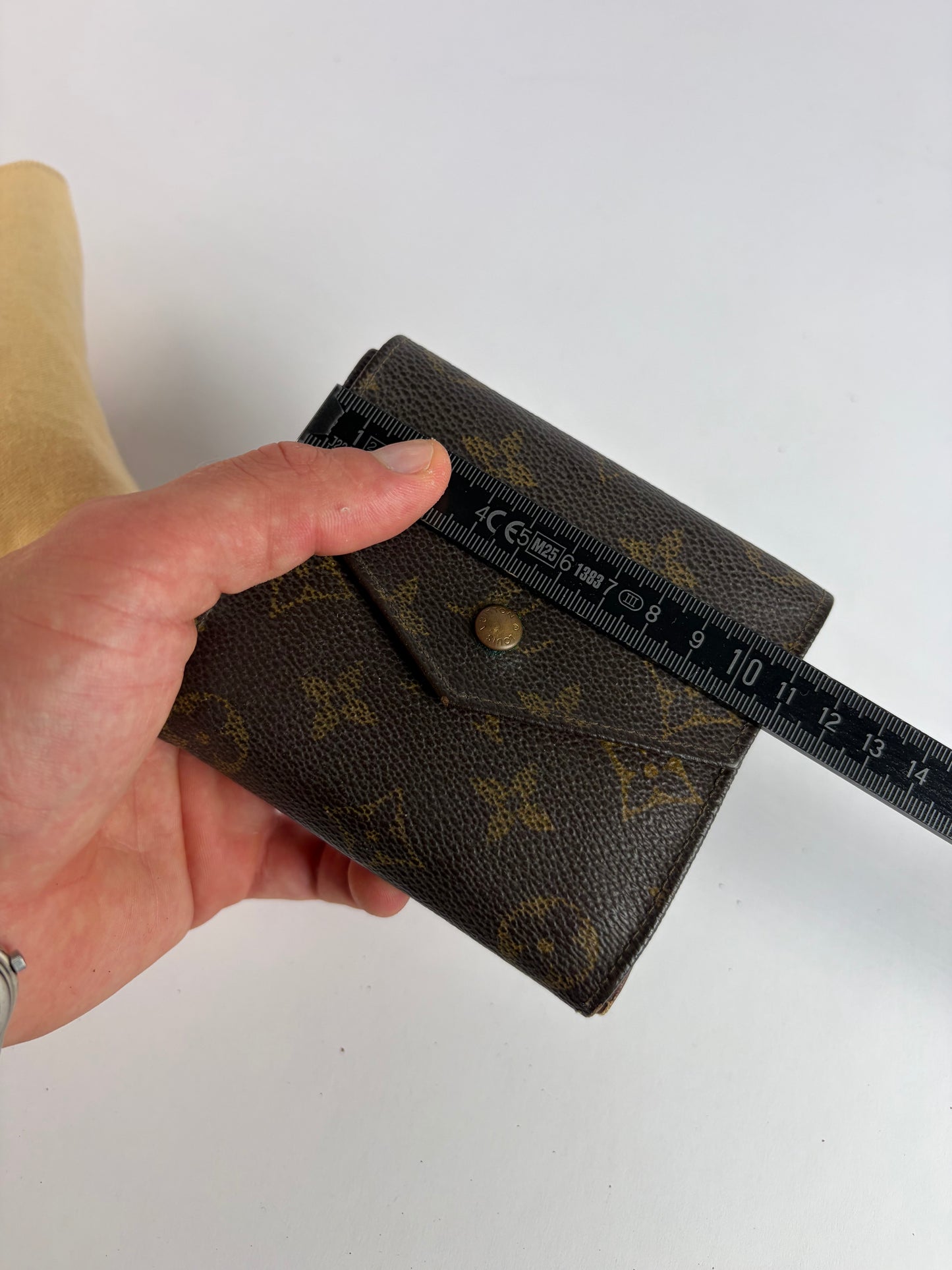 Vintage Louis Vuitton Monogram Canvas Bifold Wallet Brown Gold