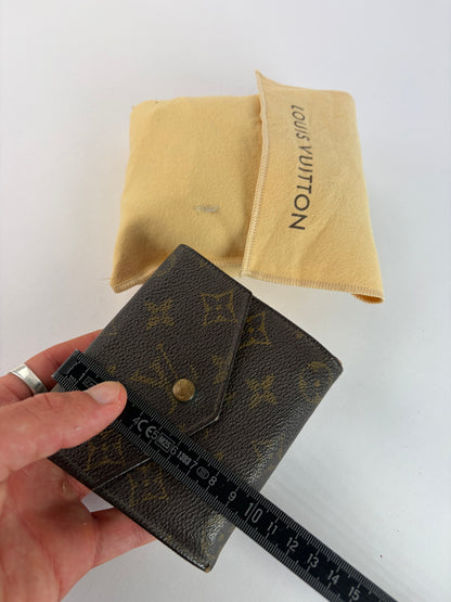 Vintage Louis Vuitton Monogram Canvas Bifold Wallet Brown Gold