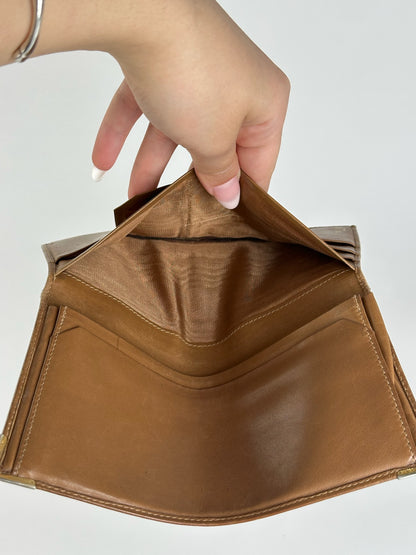 Vintage Celine Paris Monogram Leather Card Holder Brown