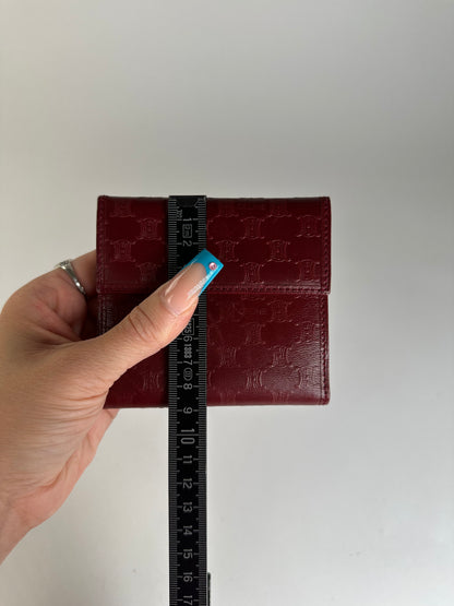 Vintage Celine Smooth Wallet Burgundy