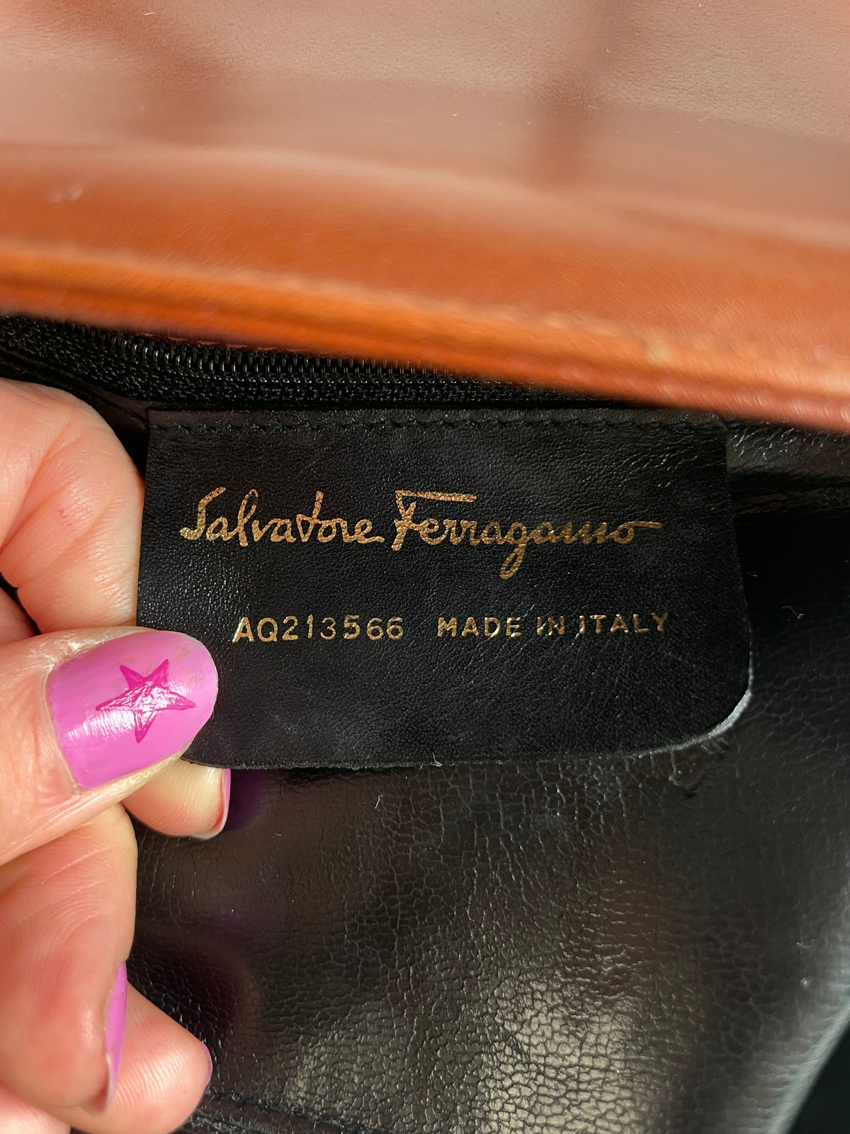 Vintage Salvatore Ferragamo Gancini Flap Crossbody Bag Late 1980s Rust Brown
