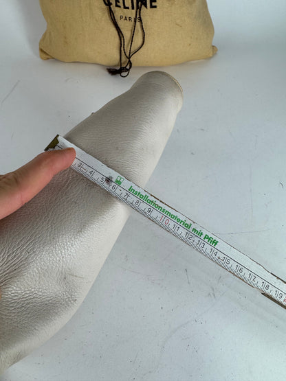 Vintage Celine Paris Leather crossbody Bag white / Ecru