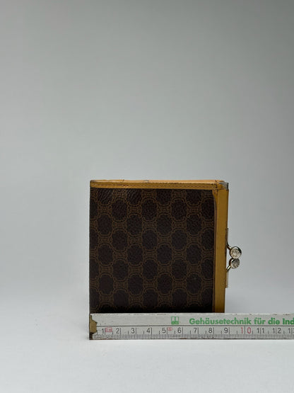 Vintage Celine Paris Monogram Leather Wallet Brown