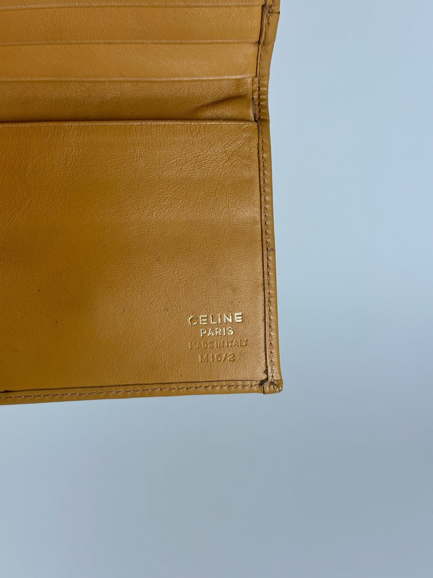 Vintage Celine Paris Monogram Leather Wallet Brown