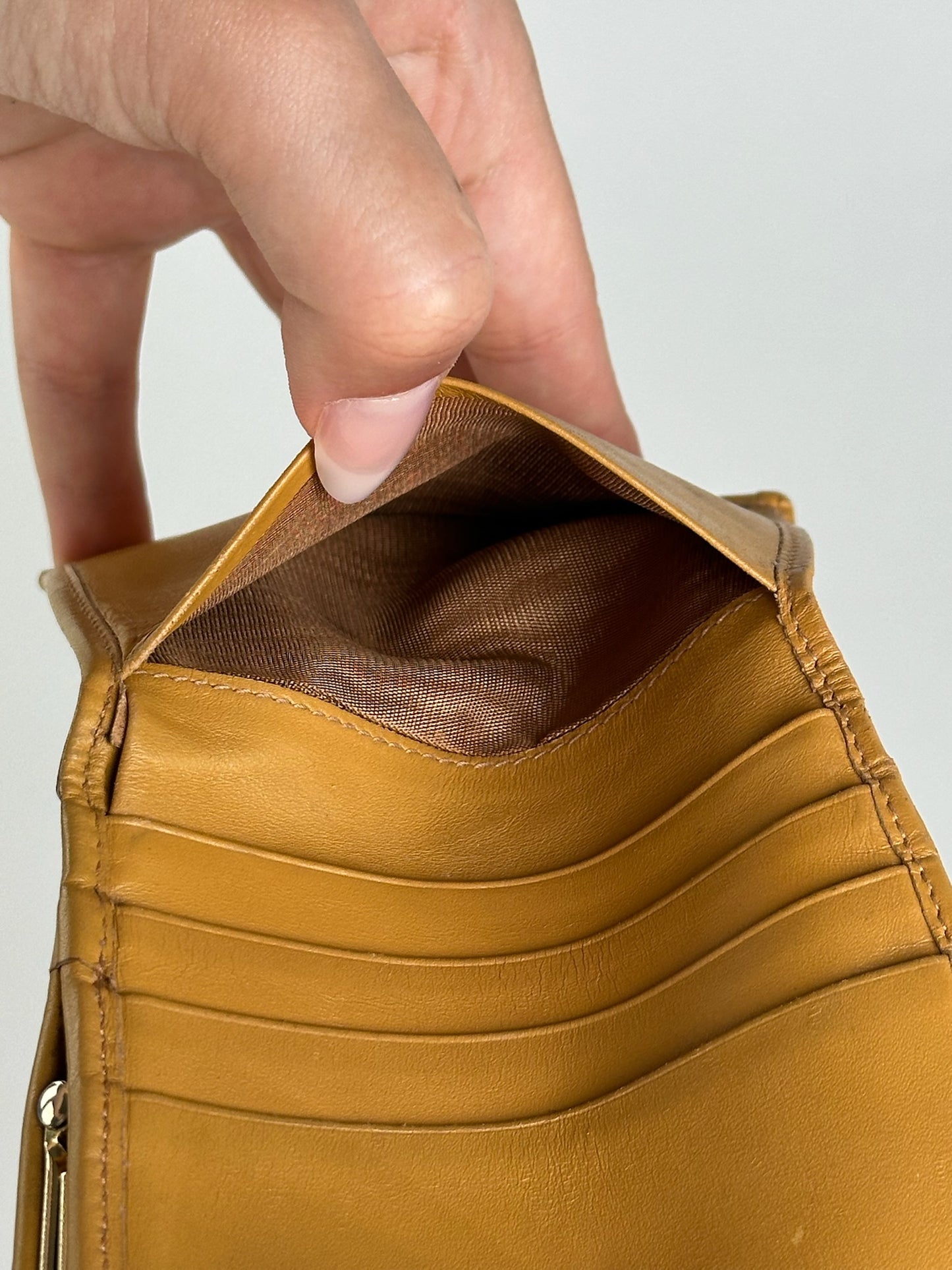 Vintage Celine Paris Monogram Leather Wallet Brown