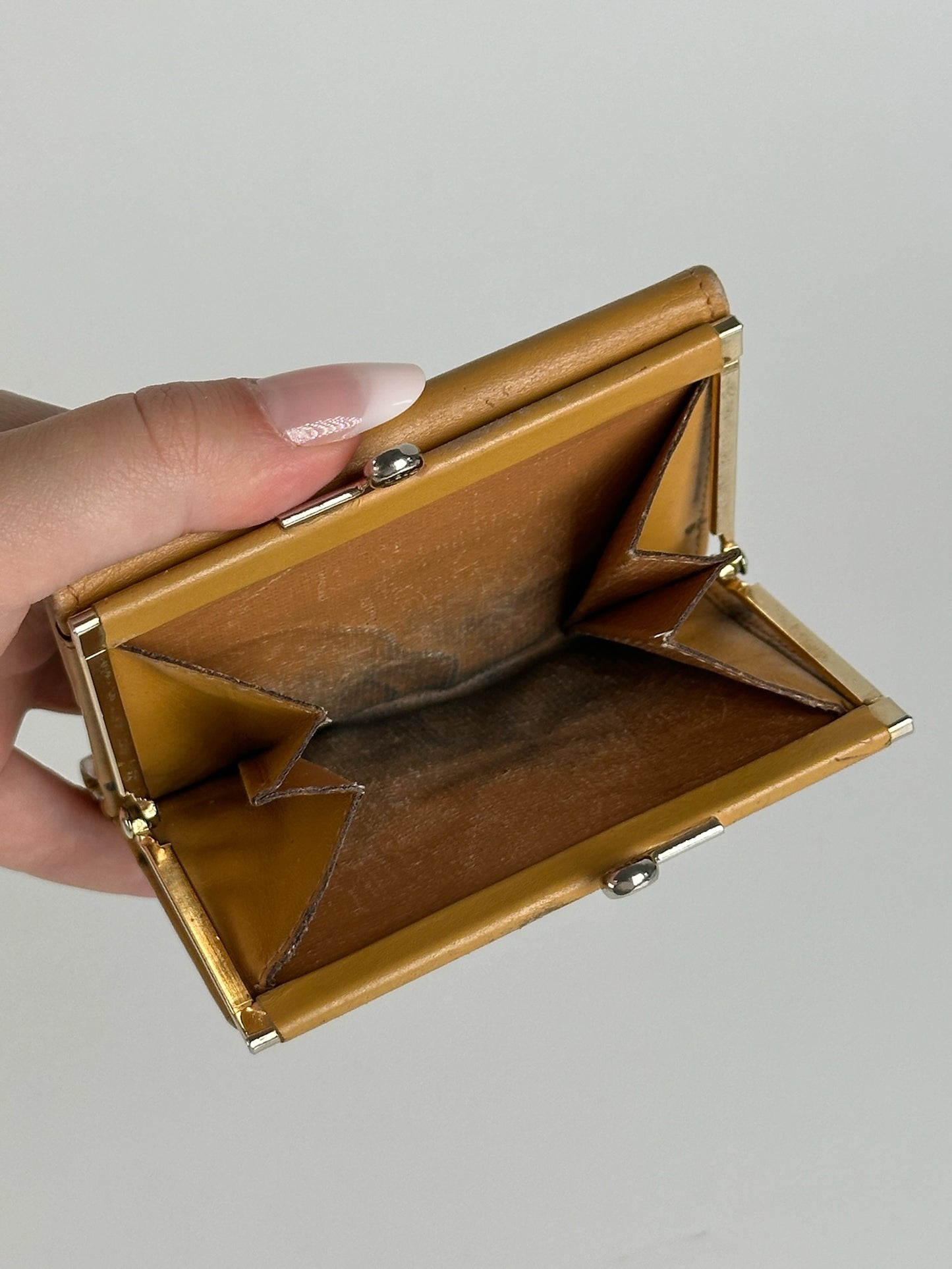 Vintage Celine Paris Monogram Leather Wallet Brown