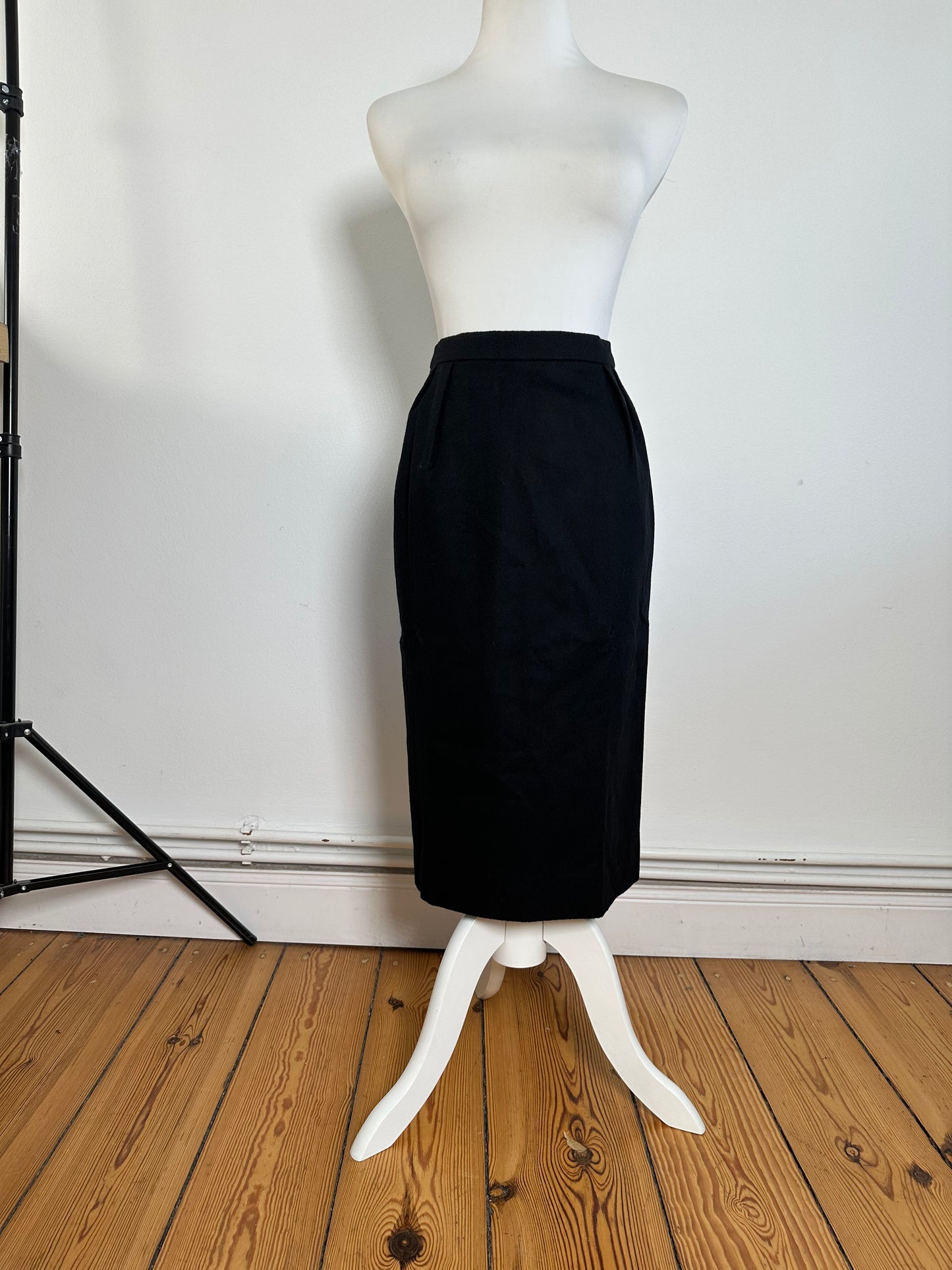 Vintage Celine Paris Wool Skirt Black 36/S