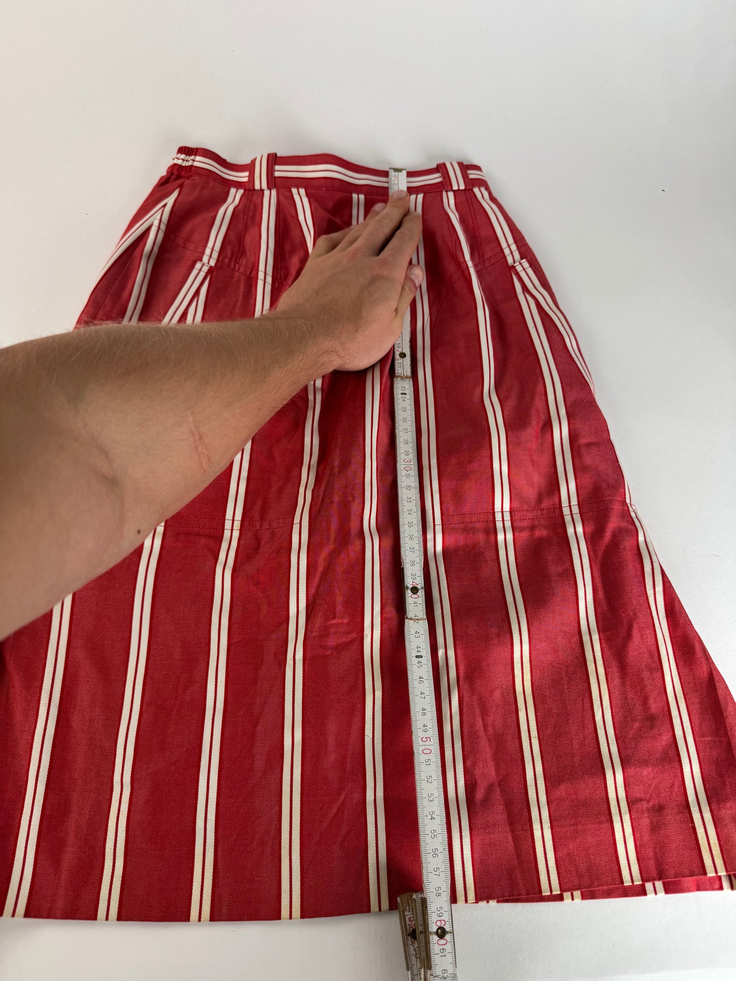 Vintage Dior Skirt Red White Striped 36/S