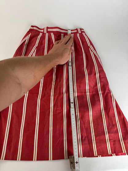 Vintage Dior Skirt Red White Striped 36/S