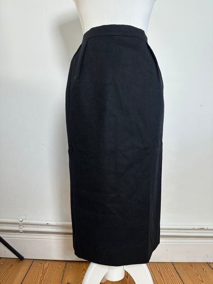 Vintage Celine Paris Wool Skirt Black 36/S
