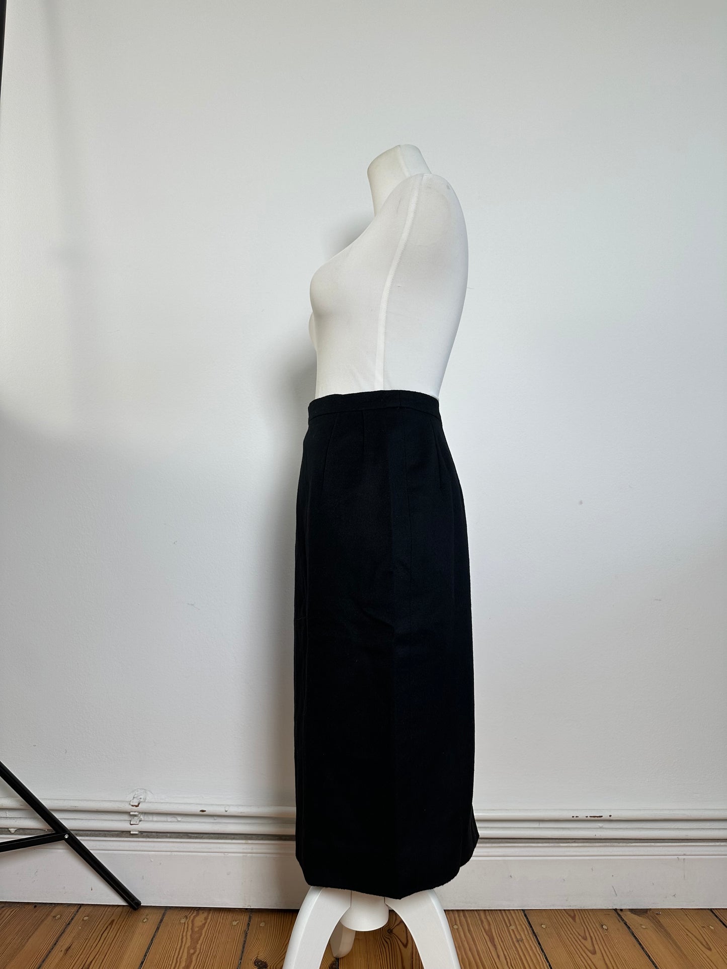Vintage Celine Paris Wool Skirt Black 36/S