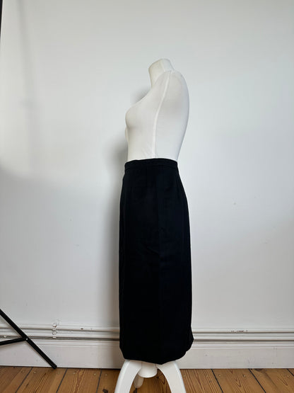 Vintage Celine Paris Wool Skirt Black 36/S