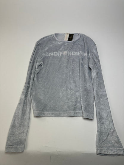 Vintage Fendi Viscose Long Sleeve Silver