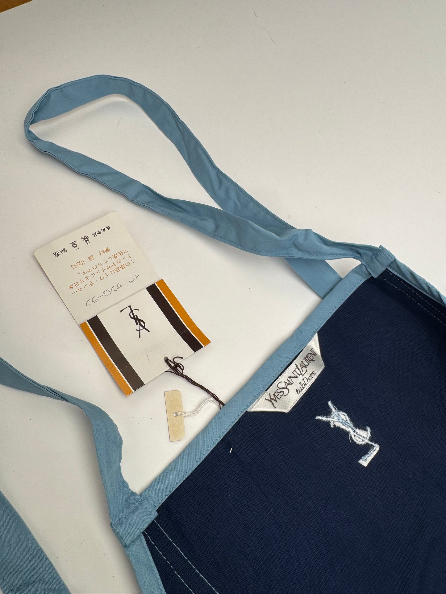 Vintage Yves Saint Laurent Velvet Canvas Dress Navy Blue M