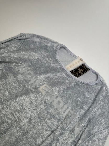 Vintage Fendi Viscose Long Sleeve Silver