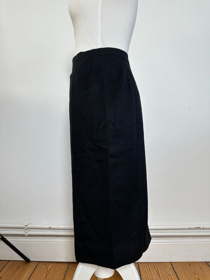 Vintage Celine Paris Wool Skirt Black 36/S