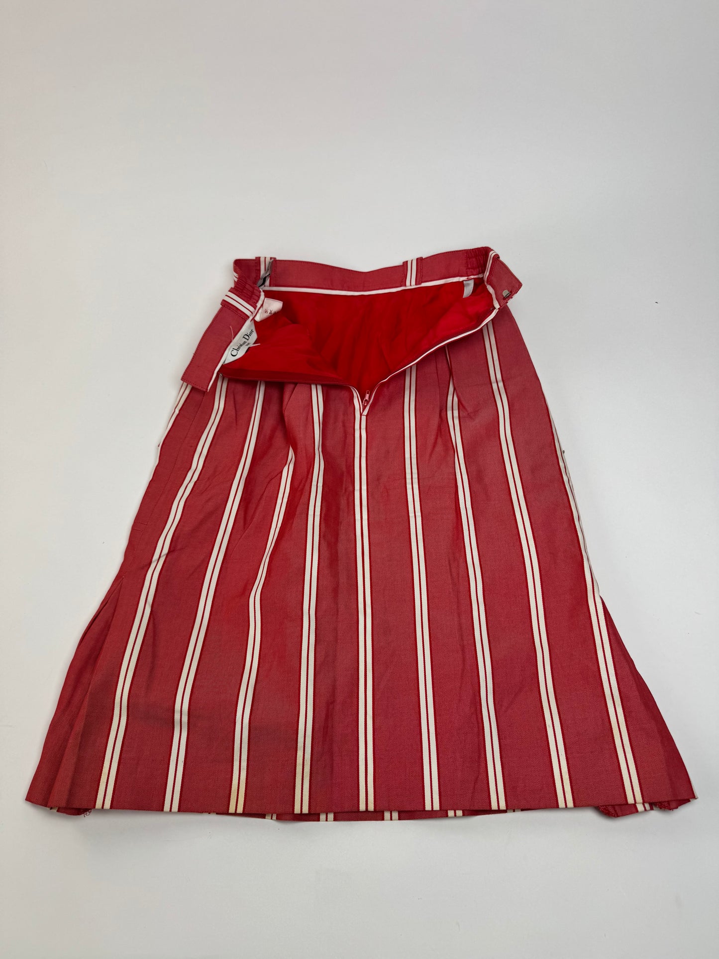 Vintage Dior Skirt Red White Striped 36/S
