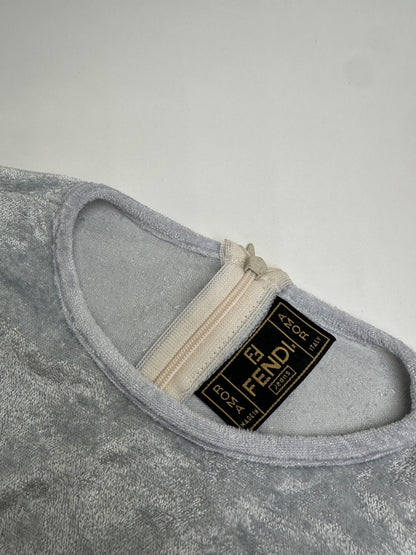 Vintage Fendi Viscose Long Sleeve Silver