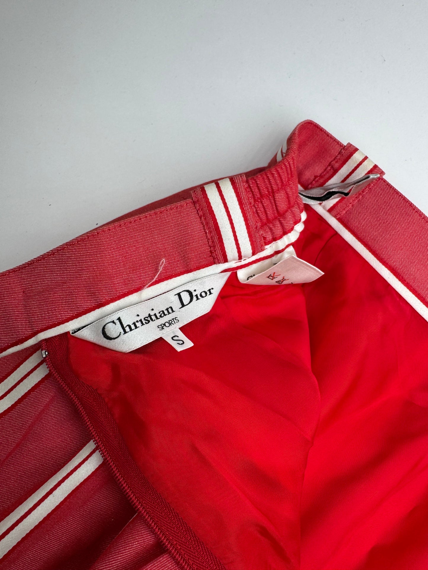 Vintage Dior Skirt Red White Striped 36/S