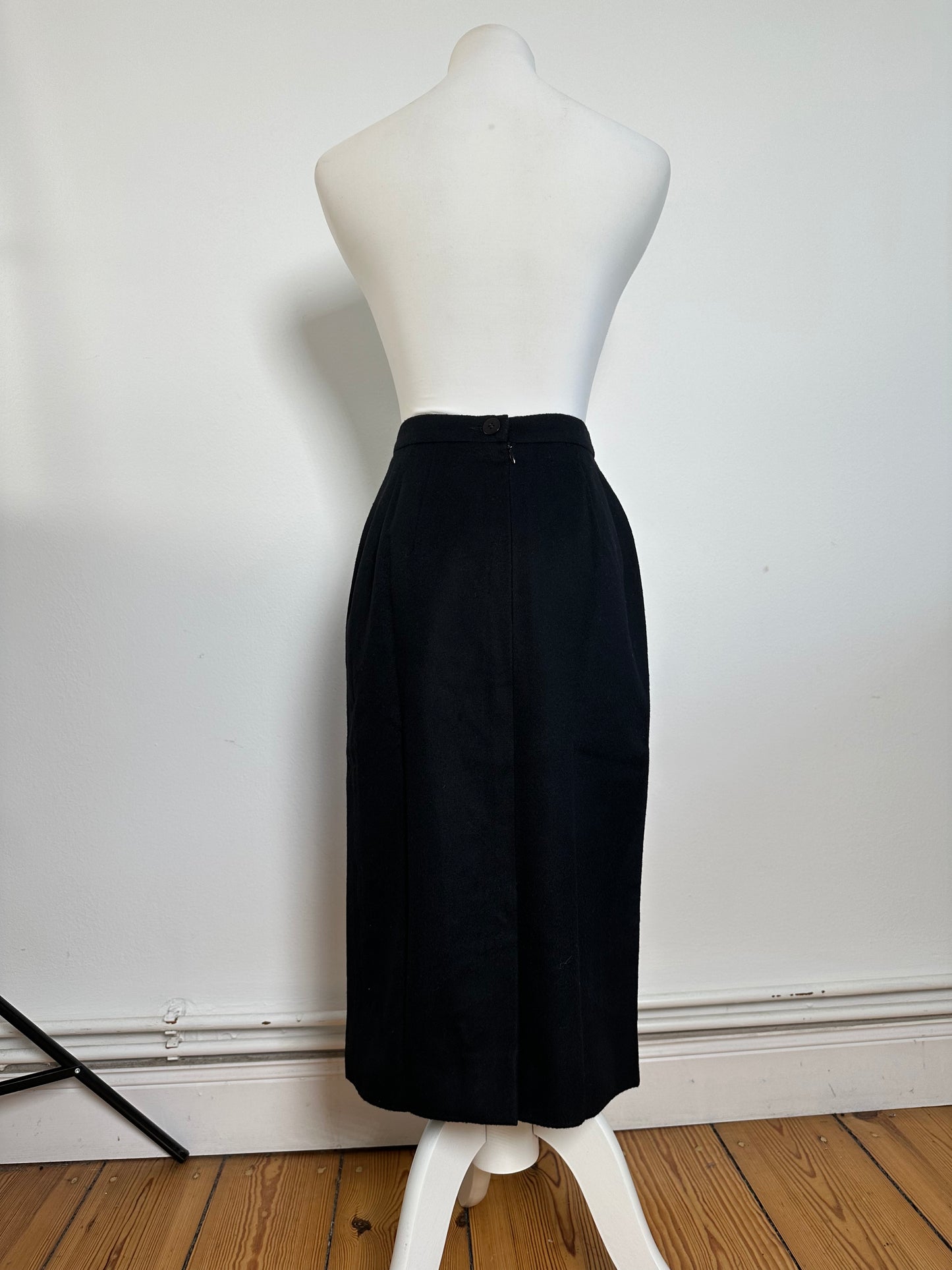 Vintage Celine Paris Wool Skirt Black 36/S