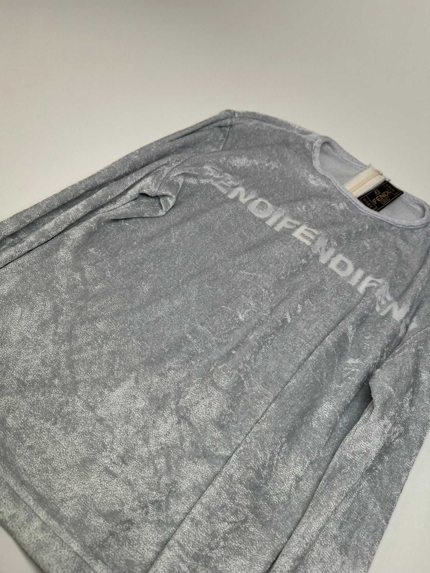 Vintage Fendi Viscose Long Sleeve Silver