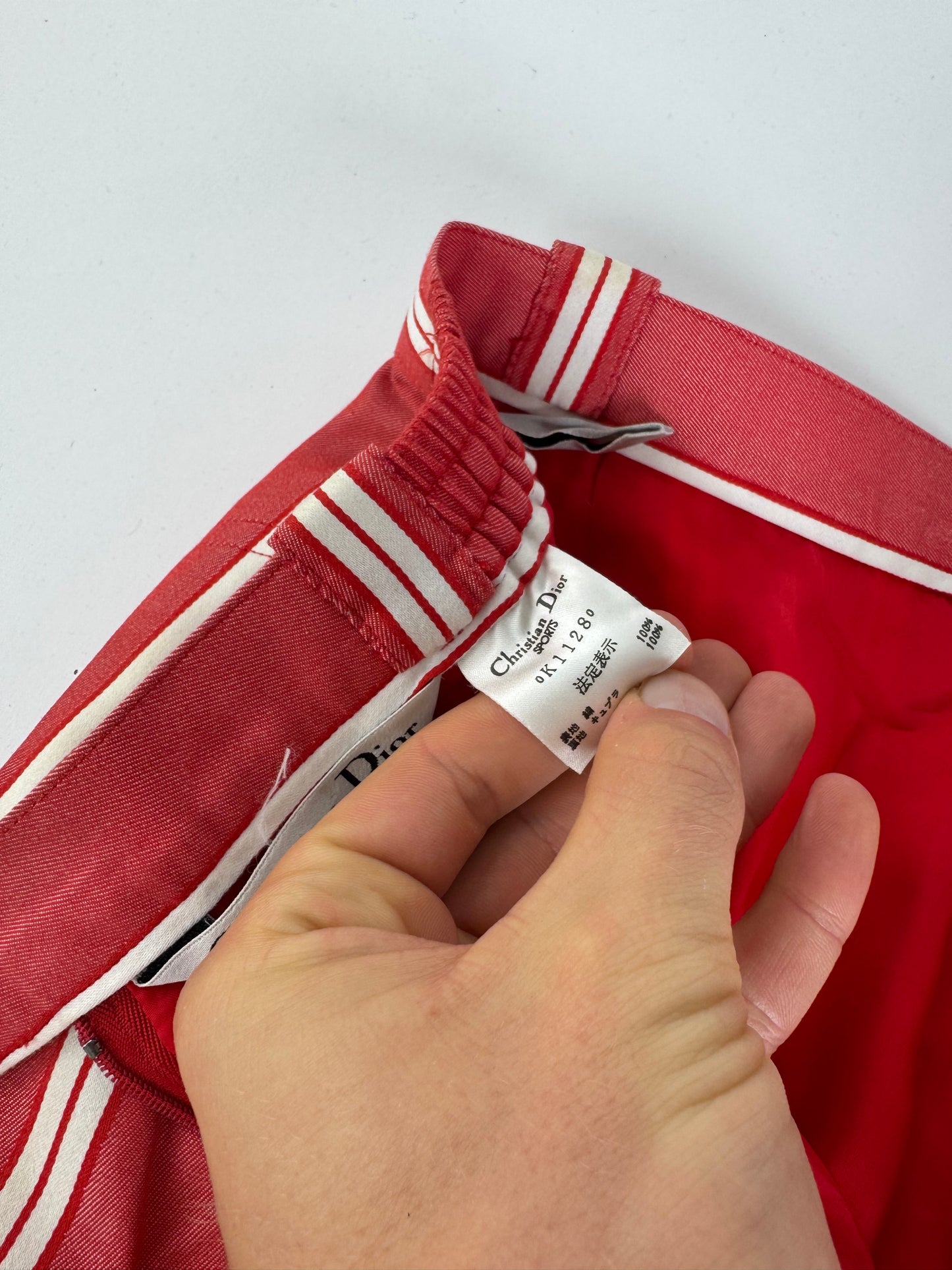Vintage Dior Skirt Red White Striped 36/S
