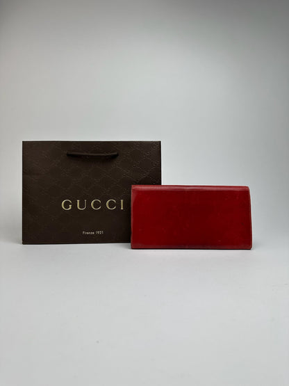 Vintage Gucci Leather Horsebit Wallet red