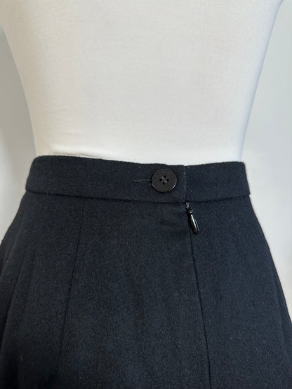 Vintage Celine Paris Wool Skirt Black 36/S