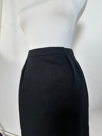 Vintage Celine Paris Wool Skirt Black 36/S