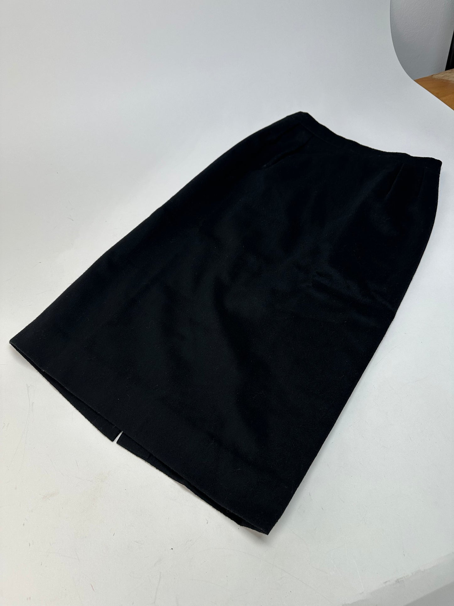 Vintage Celine Paris Wool Skirt Black 36/S
