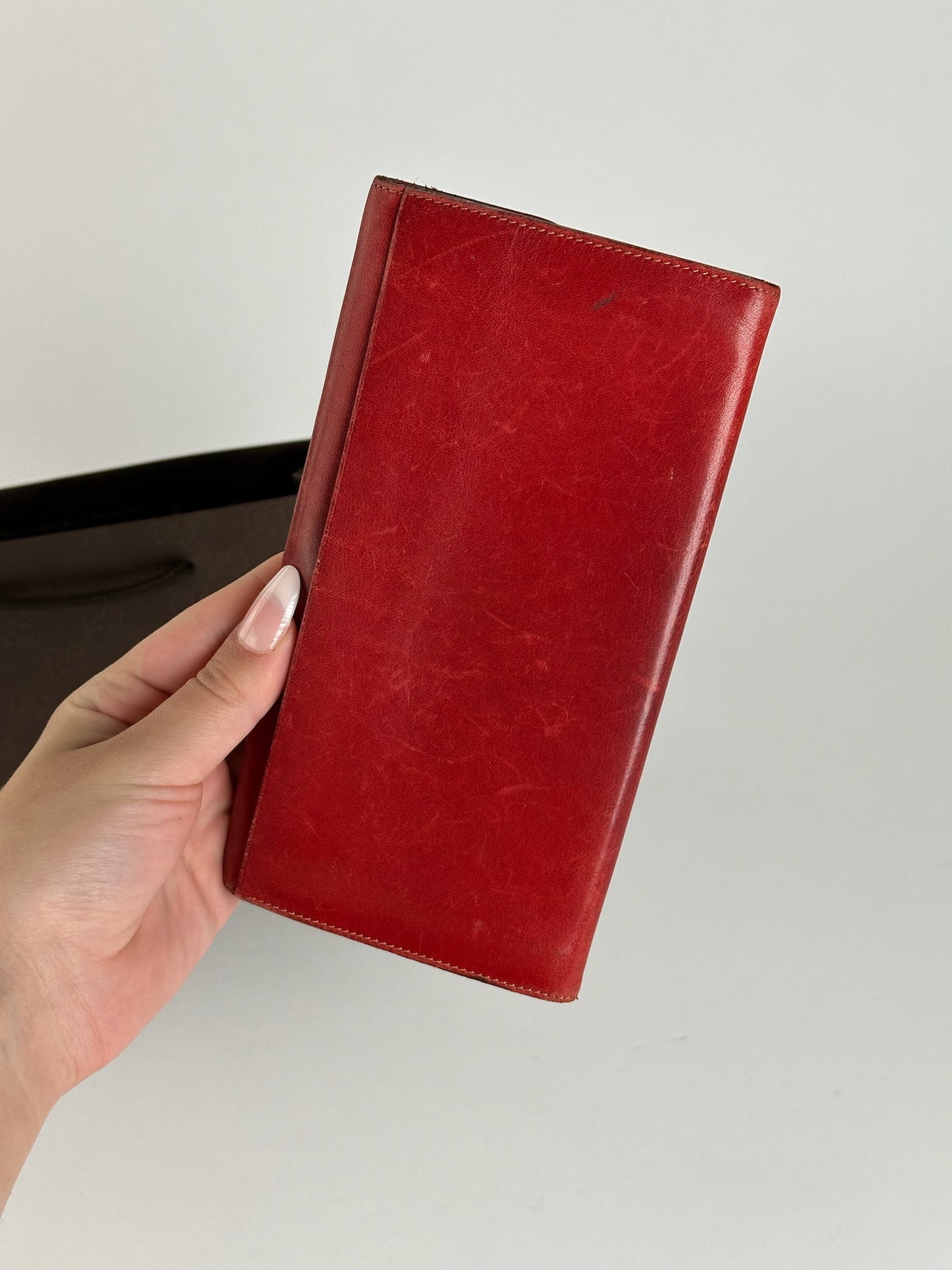 Vintage Gucci Leather Horsebit Wallet red