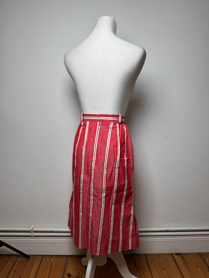 Vintage Dior Skirt Red White Striped 36/S