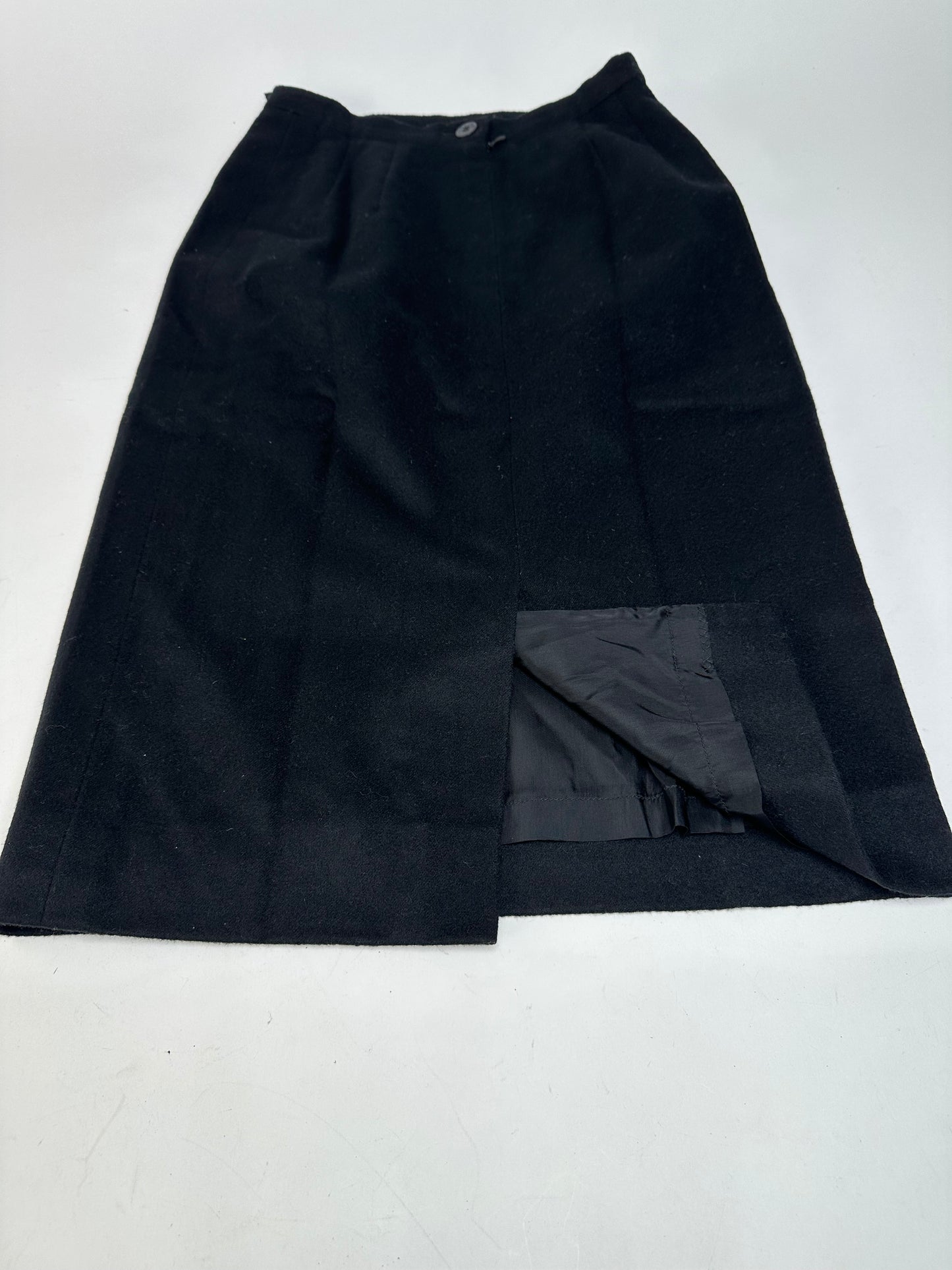 Vintage Celine Paris Wool Skirt Black 36/S