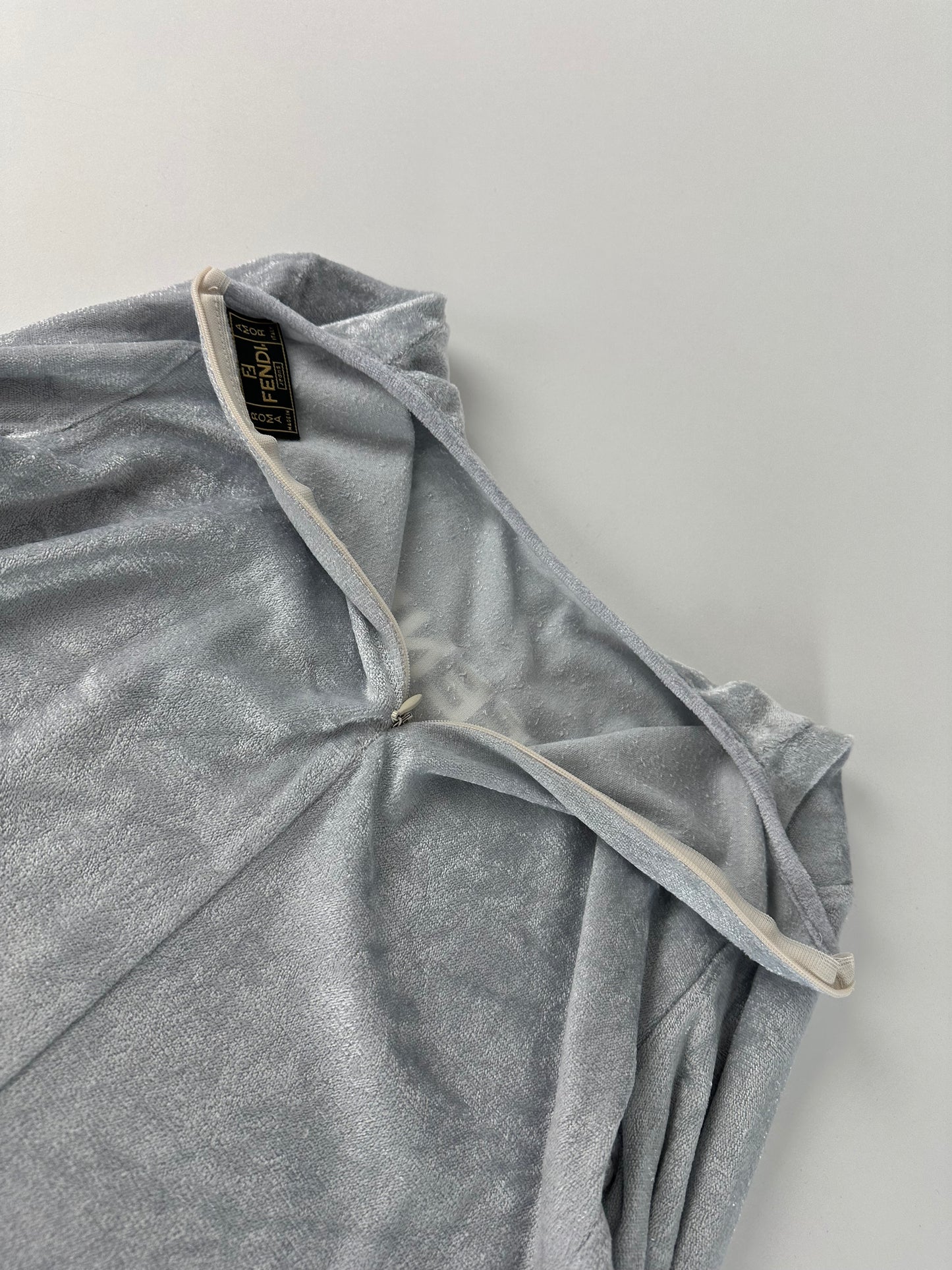 Vintage Fendi Viscose Long Sleeve Silver