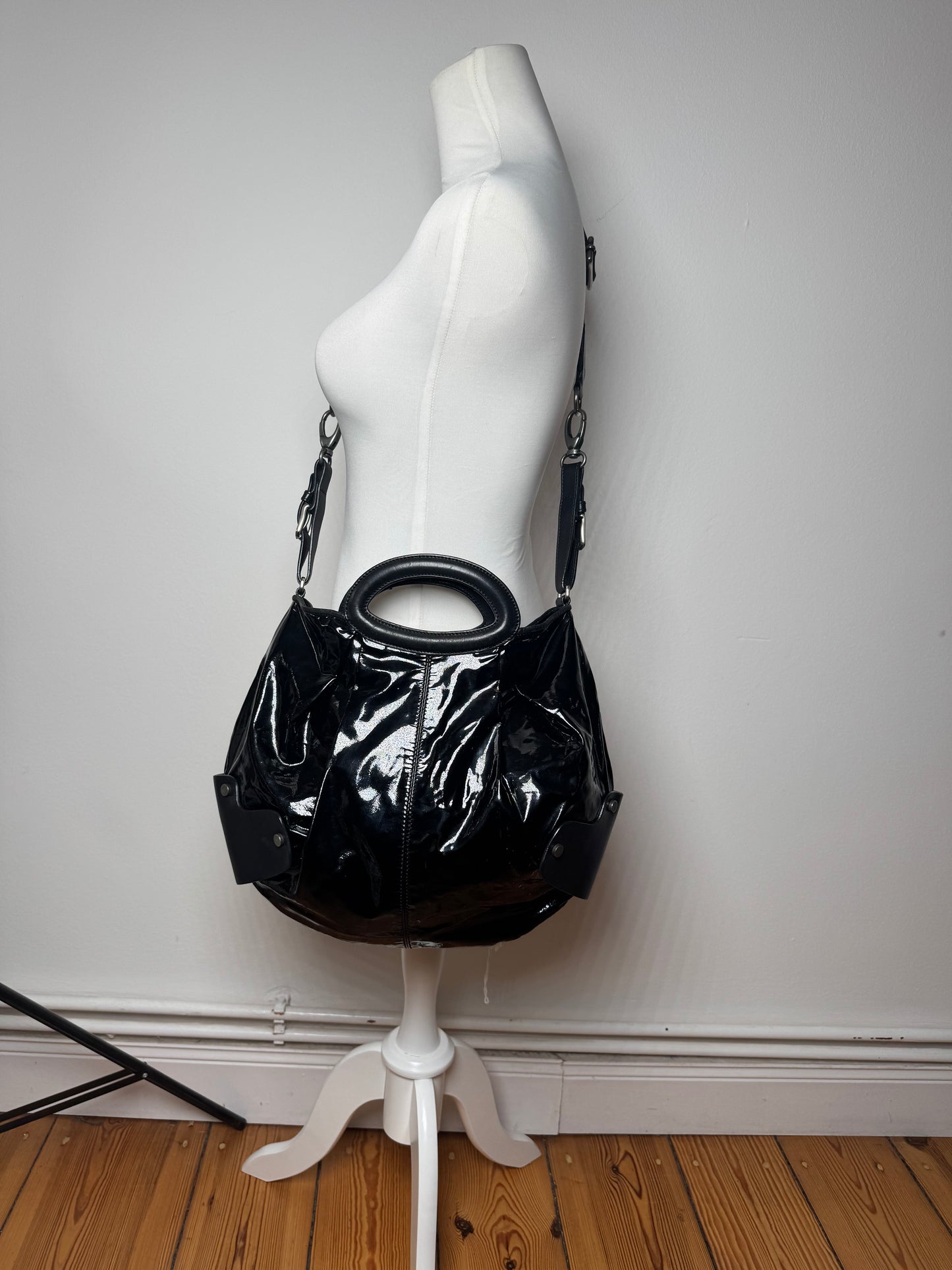 Vintage Marni 2Way Patent Leather Bag black